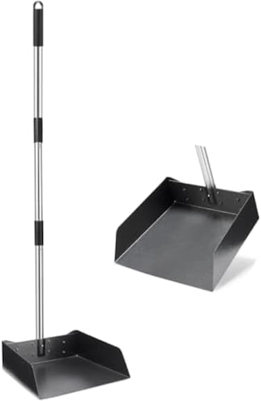 Yangbaga Long Handled Dust Pan - 39&acirc;&acirc;&sbquo;&not;&Acirc; Heavy Duty Stainless Steel Dustpan - Stand Up Design - Best Dustpans for Home/Lobby/Shop.