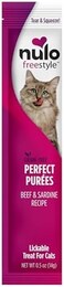 Nulo Freestyle Grain-Free Perfect Purees Premium Wet Cat Treats, Squeezable Meal Topper for Felines, High Moisture Content to Support Cat Hydration, 0. 5 Ounces in Each Lickable Wet Cat Treat Pouch.