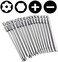Yakamoz 16Pcs 4-in-1 Multi Long Magnetic Screwdriver Bit Set with 1/4" Hex Shank Drill Screw Driver Bits Power Tools Kit (Hex Head Allen Wrench, Torx Security, Cross PhillipsFlat Head Slotted Tip.