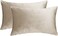 GIGIZAZA Decorative Small Lumbar Pillow Covers,Set of 2 Cushion Covers Velvet Cream Pillows,Sofa Throw 12 X 20 Pillow Covers.
