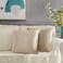GIGIZAZA Decorative Couch Throw Pillow Cover,Sofa 18x18 Cream Throw Pillows,Square Farmhouse Velvet Throw Cushions.