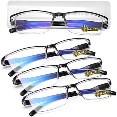 LUFF 4Pcs Anti-Blue-ray Reading Glasses Portable Ultra-Light Readers.