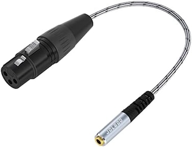 JOLGOO XLR Female to 3. 5mm Stereo Jack Audio Adapter Cable, 3-pin XLR Female to 1/8 inch TRS Mini Jack Adapter Cable, 1 Feet, Balanced Audio Converter Adapter Cable.