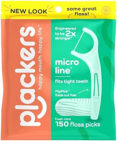 Plackers Micro Mint Dental Flossers - 150 Pack, Fresh Breath For Miles Of Smiles, Engineered Not To Stretch Shred Or Break.