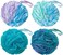 AmazerBath Loofah Sponge 60g/Piece, Exfoliating Bath Sponge Body Scrubber - Loofa Set of 4 Flower Color (Green-Purple.