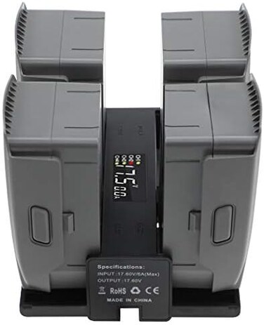 Hanatora 4 in 1 Foldable Battery Charging Hub for DJI Mavic 2 Pro/Zoom/Enterprise Drone,Multiple Charger Accessories with Charge Indicator LCD Display.