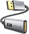 Warrky 4K DisplayPort to HDMI Adapter, Uni-Directional [Metal Case, Gold-Plated Pins] Display Port Source to HDMI Monitor Converter 1080P@120Hz Compatible for HP, AMD, NVIDIA. Male to Female.