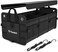 K KNODEL Knodel Car Trunk Organizer, Foldable Cover, Heavy Duty Collapsible Car Trunk Storage Organizer, Car Cargo Trunk Organizer with Lid, 3 Compartments, with Straps (Black.
