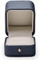 Oirlv Gorgeous Steel-blue Ring Box Premium Leather Ring Gift Box for Wedding,Proposal Jewelry Storage Case.