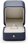 Oirlv Gorgeous Steel-blue Ring Box Premium Leather Ring Gift Box for Wedding,Proposal Jewelry Storage Case.