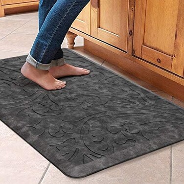 KMAT Kitchen Mat Cushioned Anti-Fatigue Floor Mat Waterproof Non-Slip Standing Mat Ergonomic Comfort Floor Mat Rug for Home,Office,Sink,Laundry,Desk 20"(Wx 30"(L,Grey.