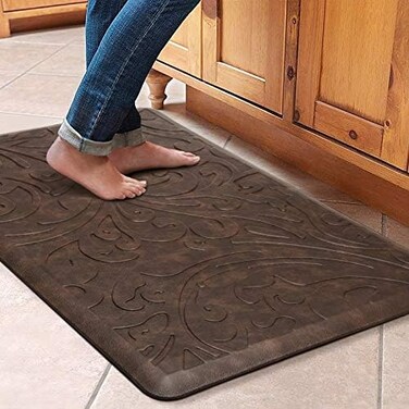 KMAT Kitchen Mat Cushioned Anti-Fatigue Floor Mat Waterproof Non-Slip Standing Mat Ergonomic Comfort Floor Mat Rug for Home,Office,Sink,Laundry,Desk 20"(Wx 30"(L,Brown.