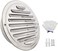 SDTC Tech 6 Inch Round Soffit Air Vent Stainless Steel Louver Grille Cover Wall Air Ventilation Outlet Hood with Built-in Screen Mesh for Kitchen Bedroom Bathroom Office etc.