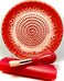 Wdiaodn BonCera, All-in-one 4pcs Prime Ceramic Garlic Grater Set - HandMade, Red Emboss Design Grater Plate w/Garlic Peeler, Gathering Brush, Display Stand, It's also grating Turmeric, Ginger, and mor