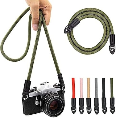 حزام كاميرا Eorefo عتيق بطول 100 سم مصنوع من النايلون، حزام للرقبة والكتف مناسب لكاميرات Micro Single و DSLR.