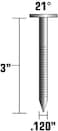 Metabo HPT Framing Nails3 Inch x 0. 12021 DegreeFull Round HeadRing ShankHot Dipped Galvanized1,000 Count20302SHPT.