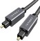 IVANKY Digital Optical Audio Cable 3. 3ft/1M, Slim Nylon Braided Audio Optical Cord Toslink Cable for Sound Bar, TV, PS4, Xbox, Samsung, Vizio, 24K Gold-Plated - CL3 Rated, Grey.