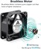GDSTIME 2 Pack 60mm x 60mm x 25mm 12V Dual Ball Bearing DC Brushless Cooling Fan for Laptop, Printer, Inverter, LED Heat Sinks, Power Supply.