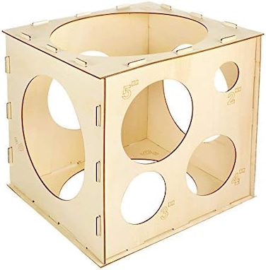 Pllieay 9 Sizes Collapsible Wood Balloon Sizer Cube Box for Balloon Decorations, Balloon Arches, Balloon Columns (2-10 Inch.