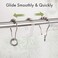 Amazer Shower Curtain Rings, Set of 12, Rust-Resistant Metal Shower Hooks Ring Shower Rings for Curtain Rolling Shower Curtain Hooks for Bathroom Shower Rod Shower Curtain Hangers - Nickel.