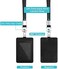 DUPENCD 2 Pack Badge Holders, Vertical PU Leather ID Badge Card Holder with 1 Clear ID Window, with Detachable Neck Lanyard Strap and Retractable Badge Reel ID Card Holders Set.