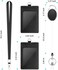 DUPENCD 2 Pack Badge Holders, Vertical PU Leather ID Badge Card Holder with 1 Clear ID Window, with Detachable Neck Lanyard Strap and Retractable Badge Reel ID Card Holders Set.