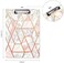 WAVEYU Marble Clipboard Decorative for Office, Cute Clipboard Hardboard with Low Profile Clip Designed for Middle High School College Student Girl Women Adult Teen Gift, PinkGold (12. 5"x8. 5".