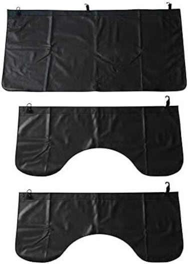 ICWEIMEI 3Pcs Set Car Protective Fender Covers Automotive Magnetic Protective Mat for Repair PU Leather Fender Cover Work Mat, Scratching Prevention Mat Pad with Hooks (Size L.