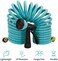 AUTOMAN EVA Recoil Garden Hose 25ft - Includes 7 Pattern Spray Nozzle,Curly Water Hose 25 Foot,Watering Coil,Retractable,Corrosion Resistant Garden Coil Hose.