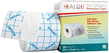 Healqu Dressing Retention Tape, Non Woven Tape, 2in x 11yd Wound Dressing Tape Adhesive Cloth Tape Comfortable to The Body, with Easy Release, by.