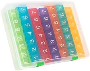 e-pill Medication Reminders 7 Times a Day x 7 Day Weekly Pill Organizer Pillbox with Clear Case.