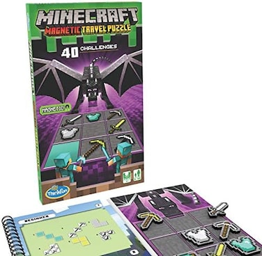 Think Fun Minecraft Magnetic Travel Puzzle Logic GameSTEM Toy For Kids Ages 8Up.