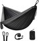 Grassman Camping Hammock DoubleSingle Portable Hammock with Tree Straps, Lightweight Nylon Parachute Hammocks Camping Accessories Gear for Indoor Outdoor Backpacking, Travel, Hiking, Beach.