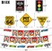 Bessmoso Race Car Birthday Party Decoration Set Race Car Party Signs Racing Birthday Banner Checkered Flags Balloons for Boys Let's go Racing Party Supplies.