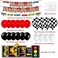 Bessmoso Race Car Birthday Party Decoration Set Race Car Party Signs Racing Birthday Banner Checkered Flags Balloons for Boys Let's go Racing Party Supplies.