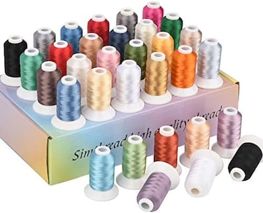Simthread 32 Spool Madeira Colour Polyester Embroidery Machine Thread Kit 500M (550YSimilar to Madeira Robinson-Anton Colours - Essential Colour 1.