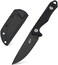 Eafengrow EF107 Fixed Blade Knife with D2 Steel Blade and Kydex Sheath - G10 Handle Compact Outdoor Field Utility Knife (Black.