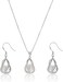 HENGSHENG 100% Natural Freshwater Pearl Jewelry Sets For Women Fashion 925 Sterling Silver EarringsPendant Wedding Jewelry.