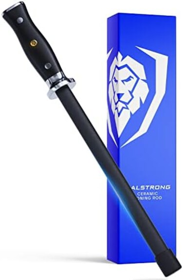 DALSTRONG Honing Rod - 10 inch - G10 Handle - Stainless Steel Core - Scratch-Free Ceramic Coating - Kitchen Knife Sharpener Chef Knife Polish - Professional Honing Steel - Sharpening Rod.