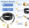 WADEO 12 FT Propane Quick Connect Hose for RV to Gas Grill, 1/4" Quick Connect Hose Converter Replacement for 1 LB Throwaway Bottle Connects 1 LB Portable Appliance to RV 1/4" Female Quick Disconnect.