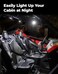 مصابيح داخلية عالمية للتثبيت على قفص الحماية من الانقلاب من Kemimoto UTV متوافقة مع UTV Polaris RZR Can Am Talon Yamaha Kawasaki Golf Cart Boat Off-Road-Work لقضبان الحماية من الانقلاب أو الهياكل الحد