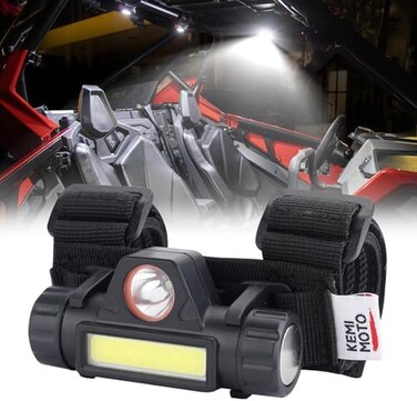 مصابيح داخلية عالمية للتثبيت على قفص الحماية من الانقلاب من Kemimoto UTV متوافقة مع UTV Polaris RZR Can Am Talon Yamaha Kawasaki Golf Cart Boat Off-Road-Work لقضبان الحماية من الانقلاب أو الهياكل الحد