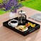 NIUBEE Acrylic Serving Tray 12x16 Inches -Spill Proof- Decorative Tray Organiser for Ottoman Coffee Table Countertop with Handles - Black.