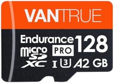 Vantrue 128GB U3 V30 Class 10 MicroSDXC UHS-I 4K UHD Video Monitoring Memory Card with Adapter for Dash Cams, Body Cams, Action Camera, Other SurveillanceSecurity Cams.