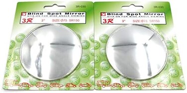 AutoE 2 PCS Wide Angle Convex car truck Auto Blind Spot Round Stick-On Side View Rearview Mirror (3 inch.