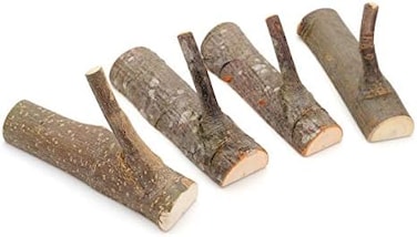YANGQIHOME Pack of 4 Vintage Real Wood Tree Branch Wall Hook,Rustic Decorative Wood Adhesive Hooks. Key Holder, Coat Hook,Strong Suction Hooks. 4cm-5cm.