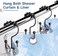 Titanker Black Shower Curtain Hooks Rings, Rust-Resistant Metal Double Glide Shower Hooks for Bathroom Shower Rods Curtains, Set of 12 Hooks - Matte Black.