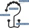 Titanker Black Shower Curtain Hooks Rings, Rust-Resistant Metal Double Glide Shower Hooks for Bathroom Shower Rods Curtains, Set of 12 Hooks - Matte Black.