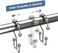 Titanker Shower Curtain Hooks Rings, Rust Resistant Metal Double Glide Shower Hooks Rings for Bathroom Shower Rods Curtains, Set of 12 Hooks - Nickel.