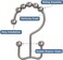 Titanker Shower Curtain Hooks Rings, Rust Resistant Metal Double Glide Shower Hooks Rings for Bathroom Shower Rods Curtains, Set of 12 Hooks - Nickel.